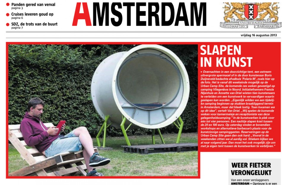 De Telegraaf, August 16th 2013ampsite Amsterdam - 2